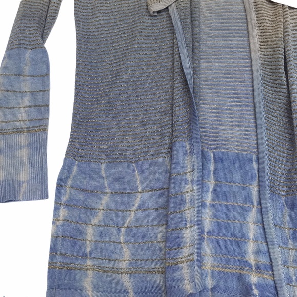 ***😀3 for $35/Tanjay Ombré Blue Tie Dye Cardigan, Gold Sparkle in the fabric. - Picture 7 of 12